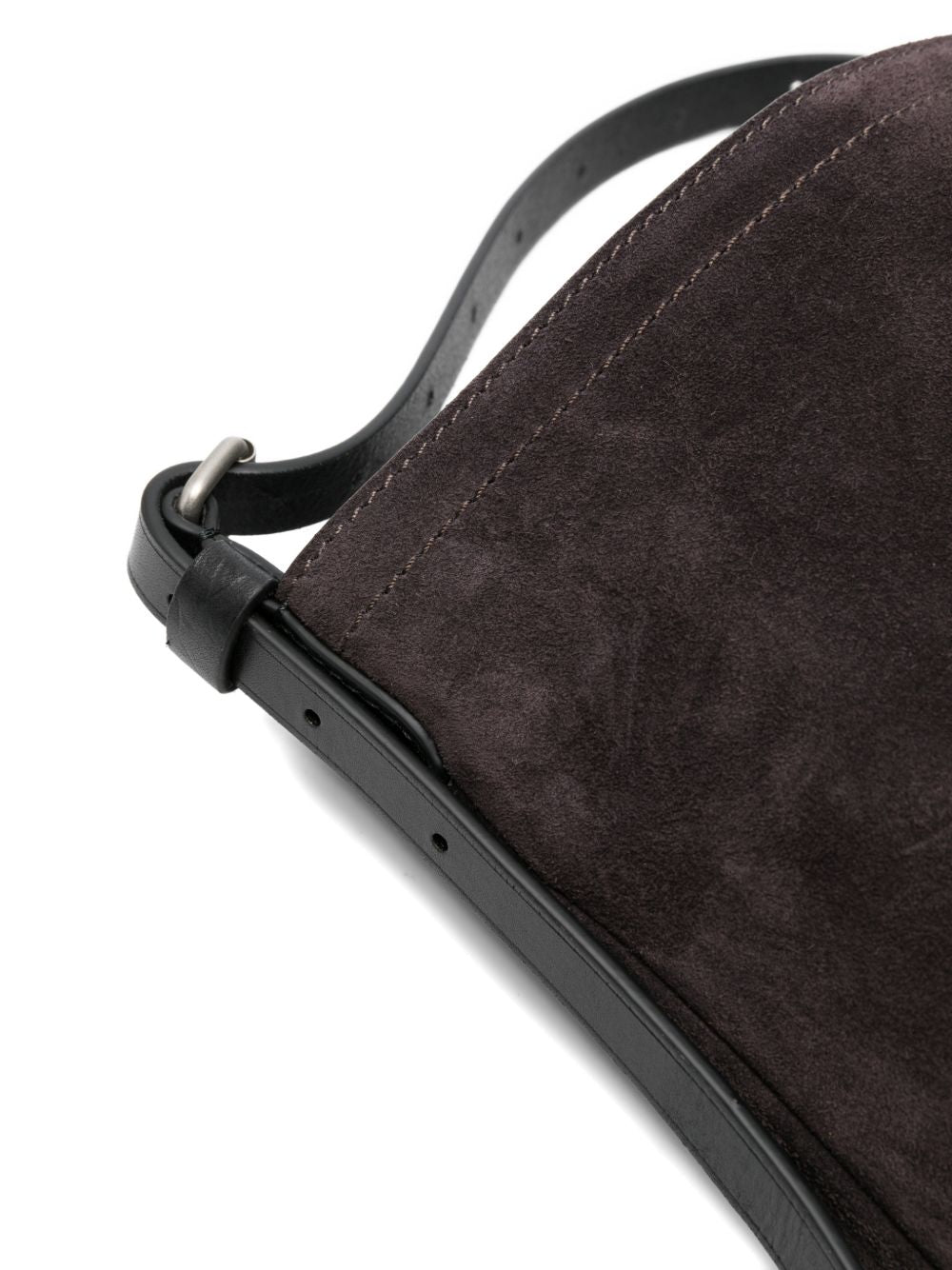 Borsa a tracolla in suede in grigio 