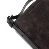 Borsa a tracolla in suede in grigio 