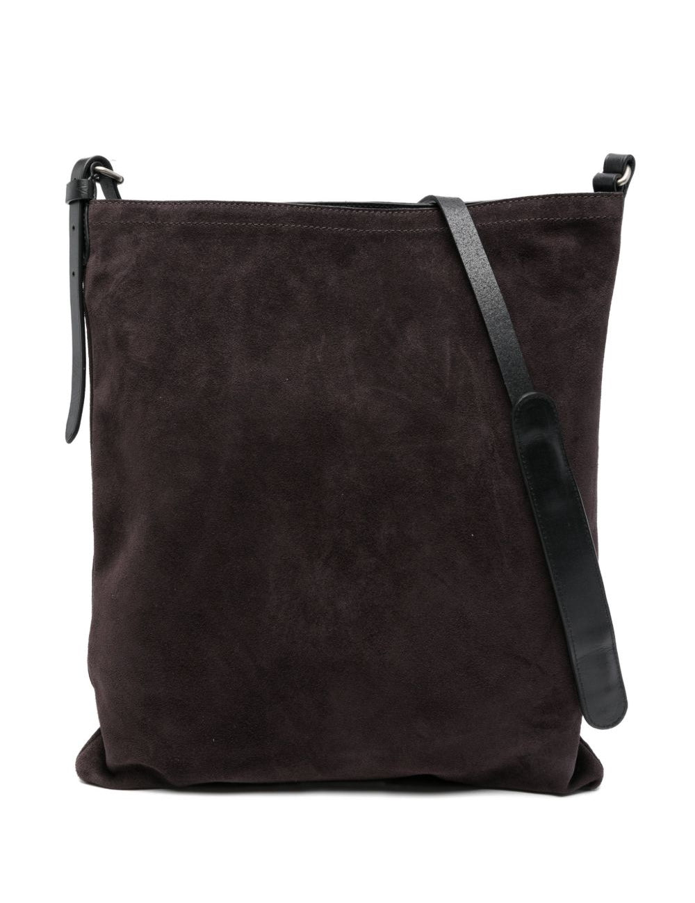 Borsa a tracolla in suede in grigio 