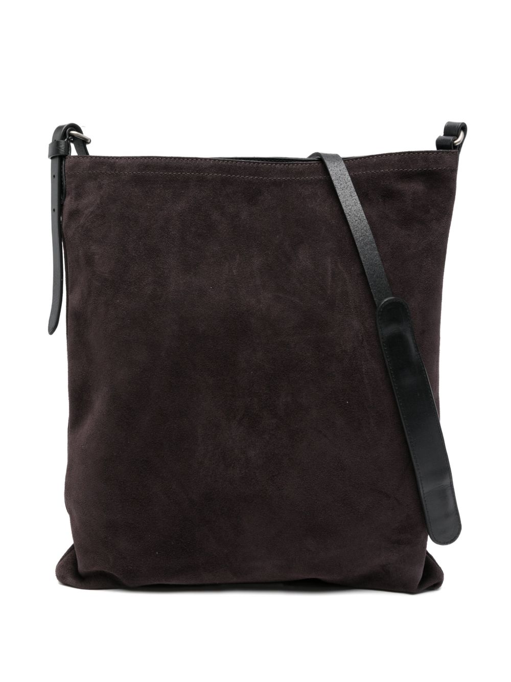 Borsa a tracolla in suede in grigio 
