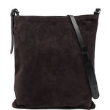 Borsa a tracolla in suede in grigio 