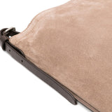 Borsa a tracolla in suede in beige 