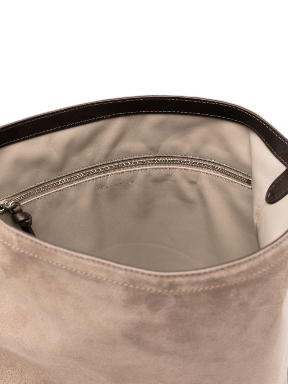 Borsa a tracolla in suede in beige 