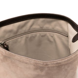 Borsa a tracolla in suede in beige 