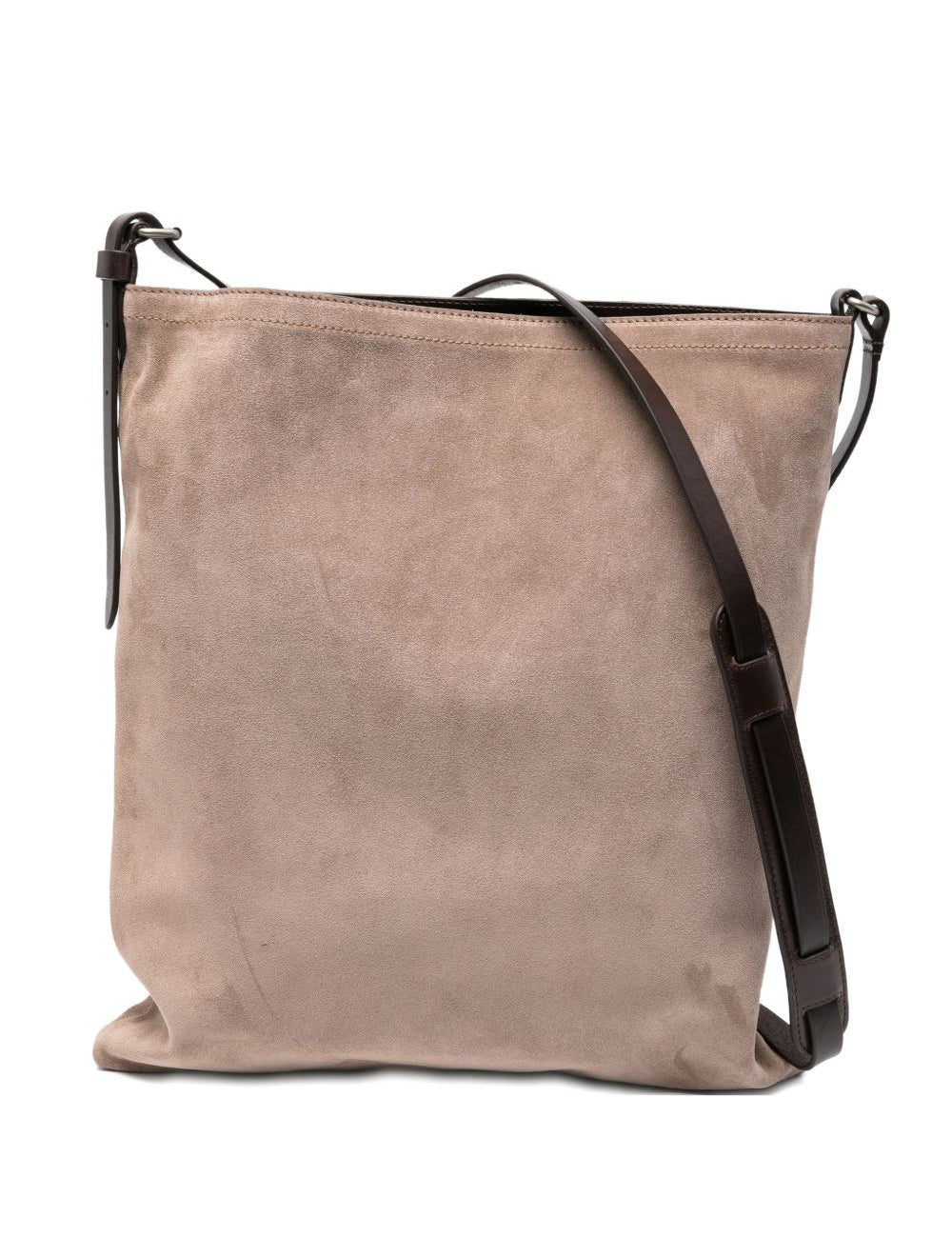 Borsa a tracolla in suede in beige 