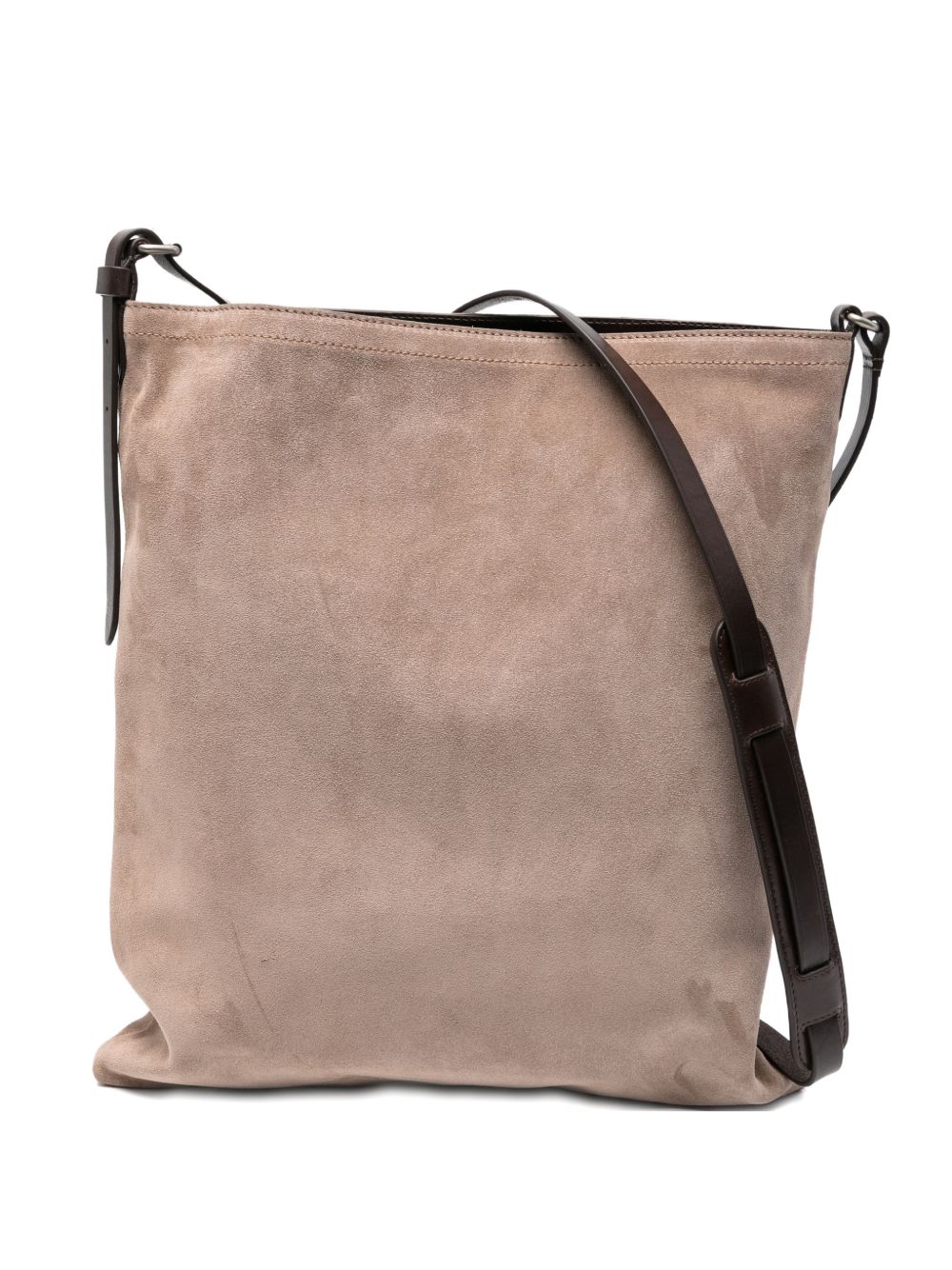 Borsa a tracolla in suede in beige 
