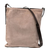 Borsa a tracolla in suede in beige 