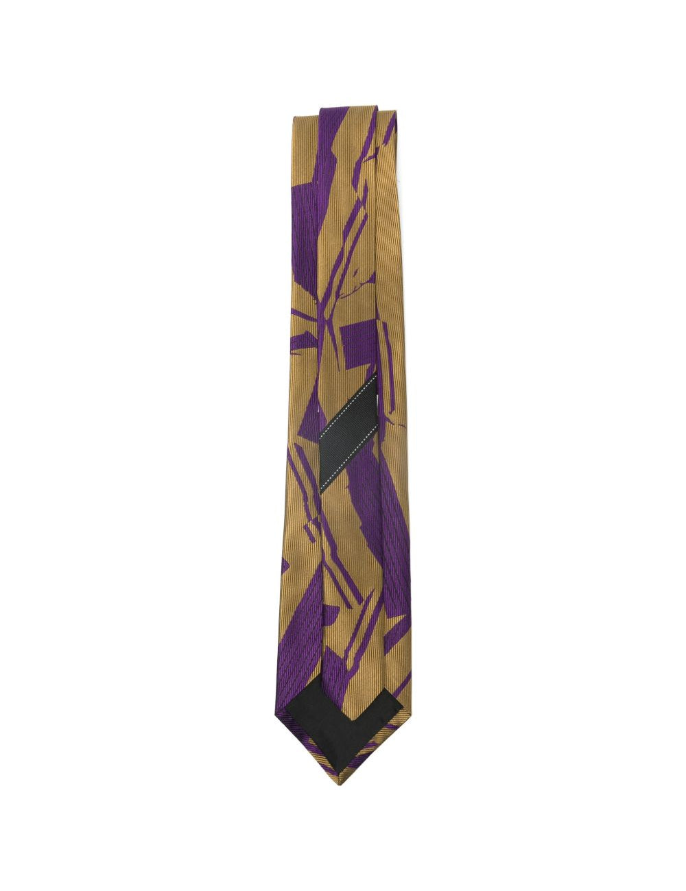 Cravatta con stampa astratta in viola Dries van noten - uomo 