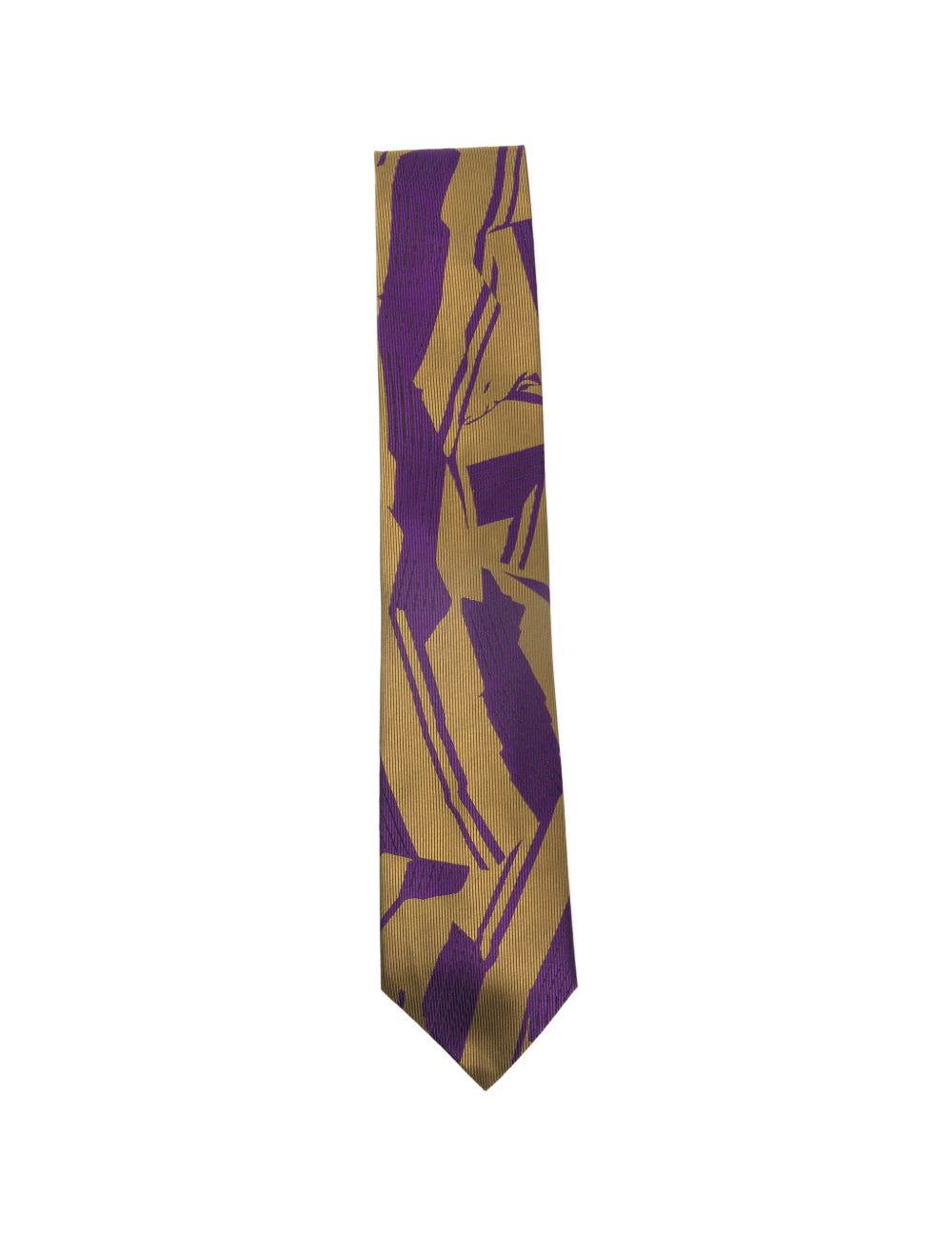 Cravatta con stampa astratta in viola Dries van noten - uomo 