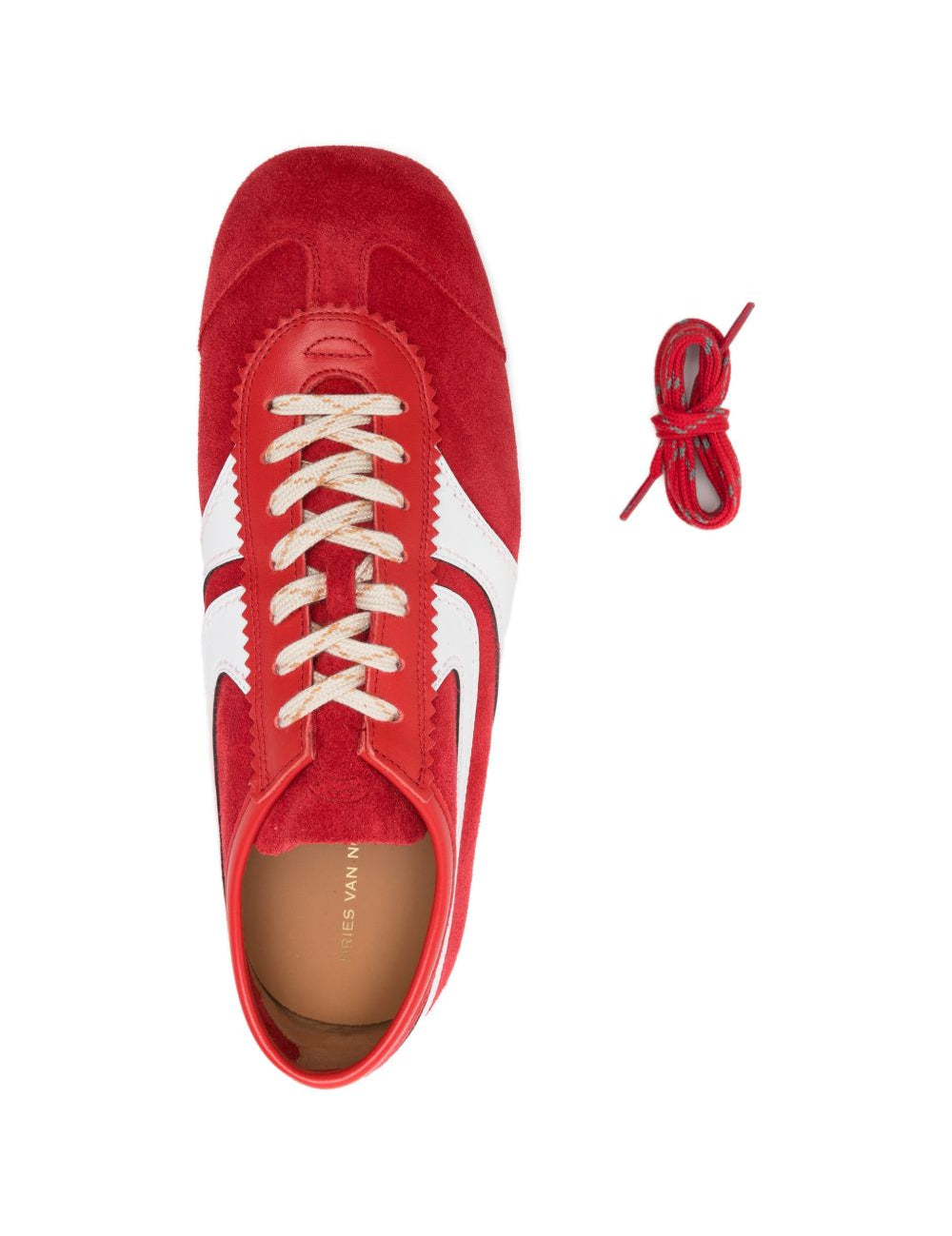 Sneakers a righe basse in rosso Dries van noten - uomo 