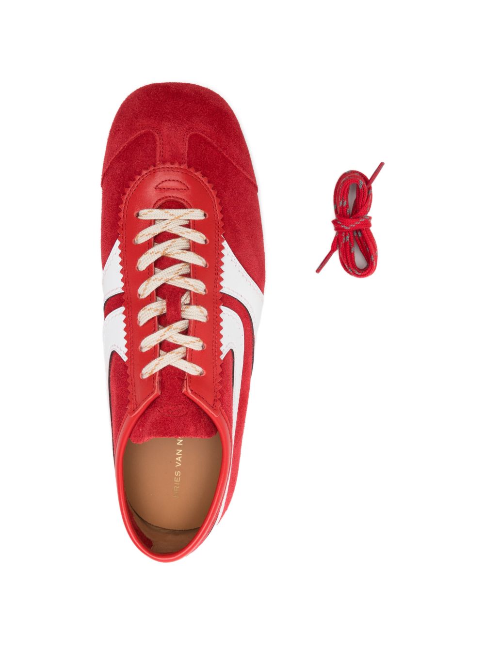 Sneakers a righe basse in rosso Dries van noten - uomo 