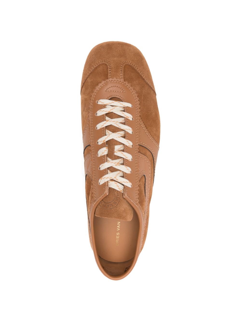 Sneakers in camoscio con lacci in marrone Dries van noten - uomo 