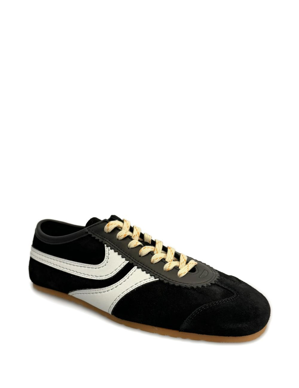 Sneakers a righe in pelle in nero Dries van noten - uomo 