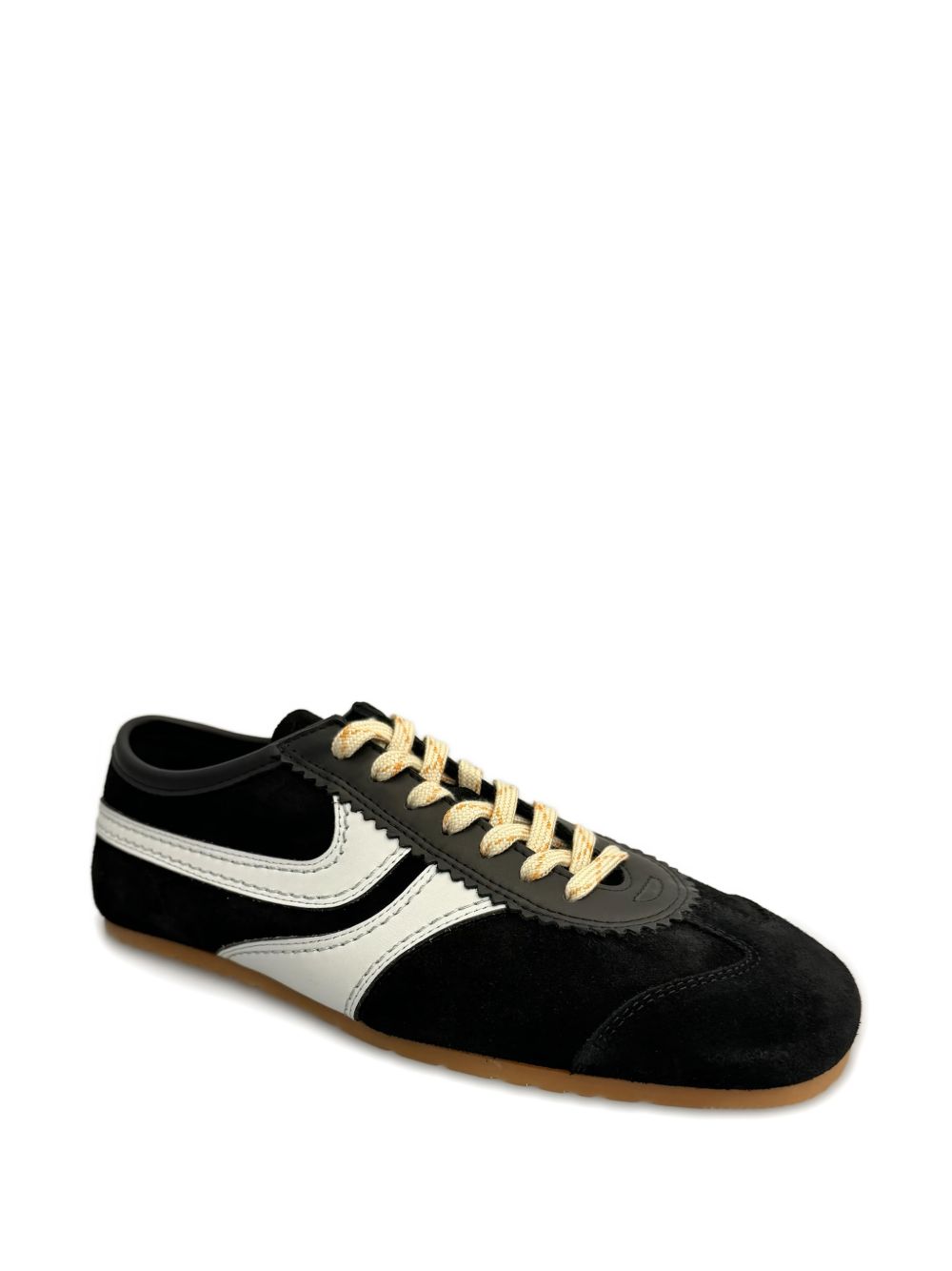 Sneakers a righe in pelle in nero Dries van noten - uomo 