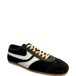 Sneakers a righe in pelle in nero Dries van noten - uomo 
