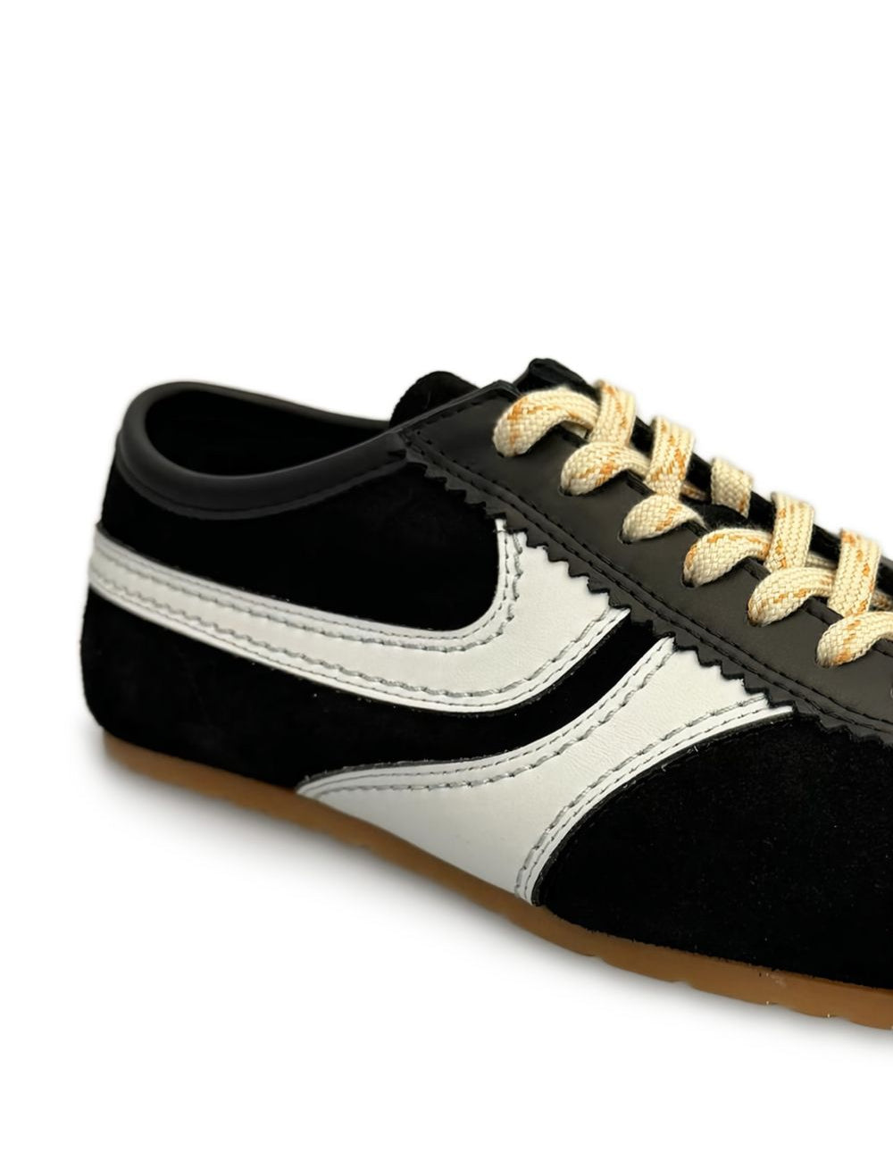 Sneakers a righe in pelle in nero Dries van noten - uomo 