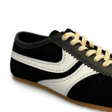 Sneakers a righe in pelle in nero Dries van noten - uomo 