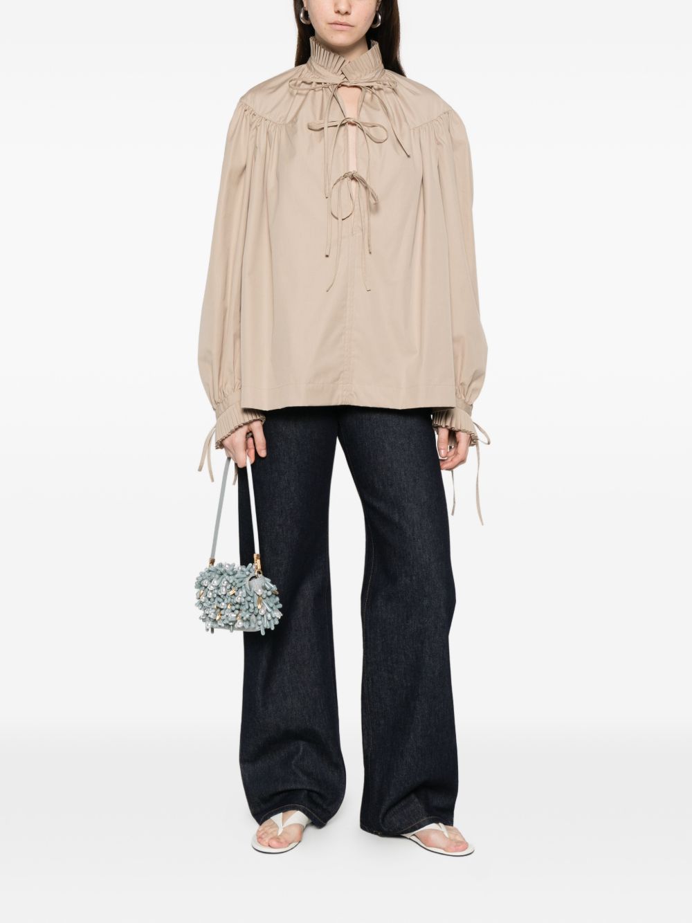Top a collo alto Catya in beige Dries van noten - donna 