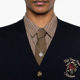 Cardigan con bottoni e ricamo di rose in blu Drole de monsieur - uomo 