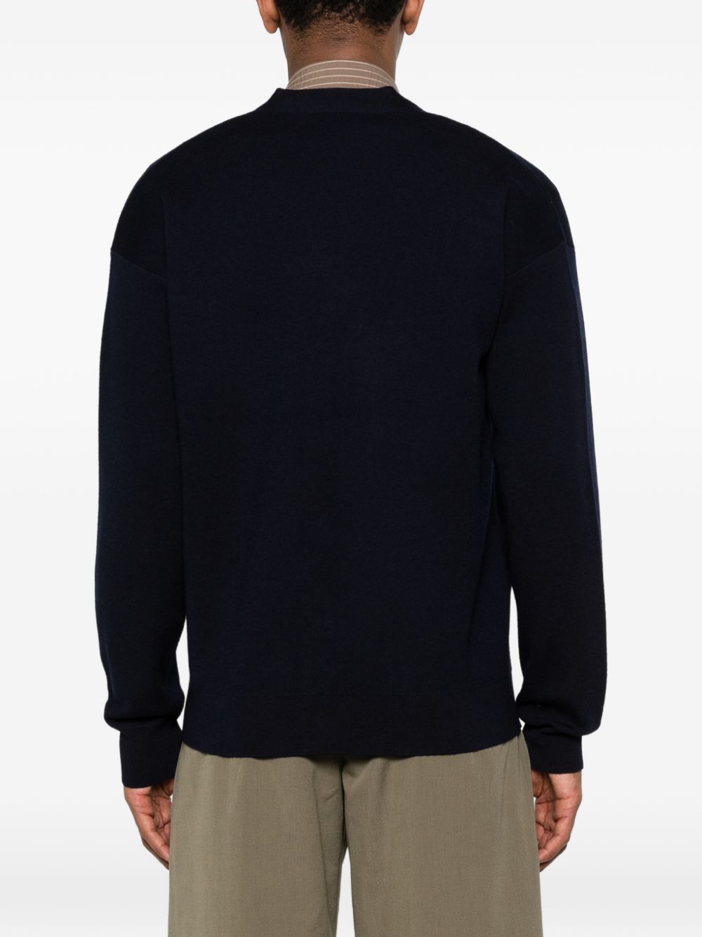 Cardigan con bottoni e ricamo di rose in blu Drole de monsieur - uomo 