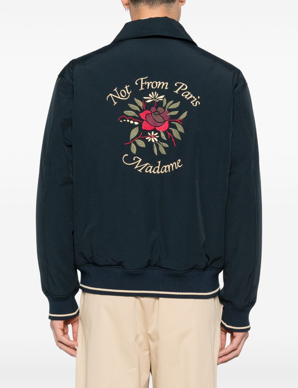 Bomber con ricamo in blue navy Drole De Monsieur - uomo 