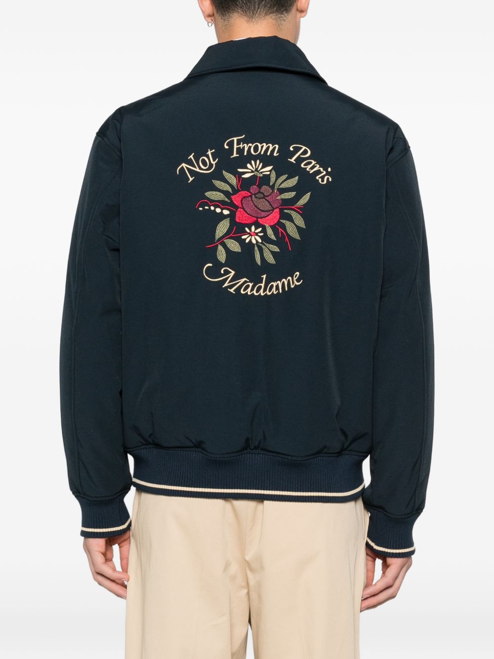 Bomber con ricamo in blue navy Drole De Monsieur - uomo 