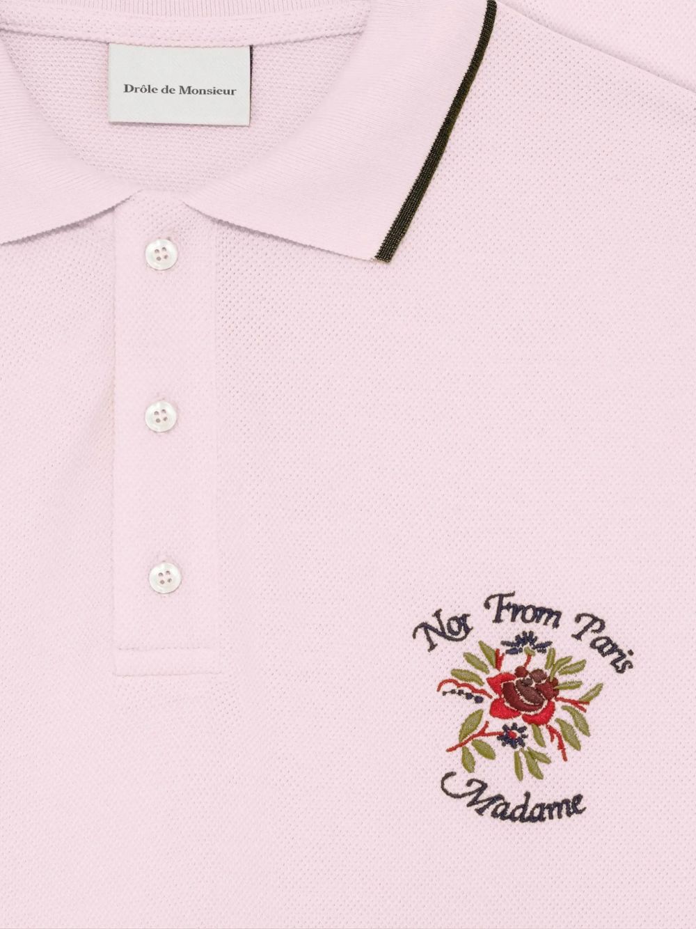 Polo con ricamo in rosa Drole de monsieur - uomo 