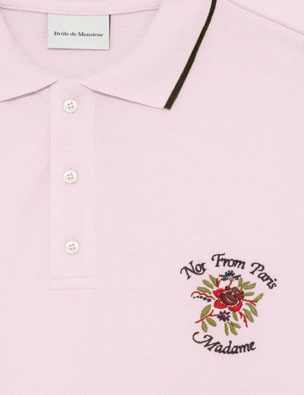 Polo con ricamo in rosa Drole de monsieur - uomo 
