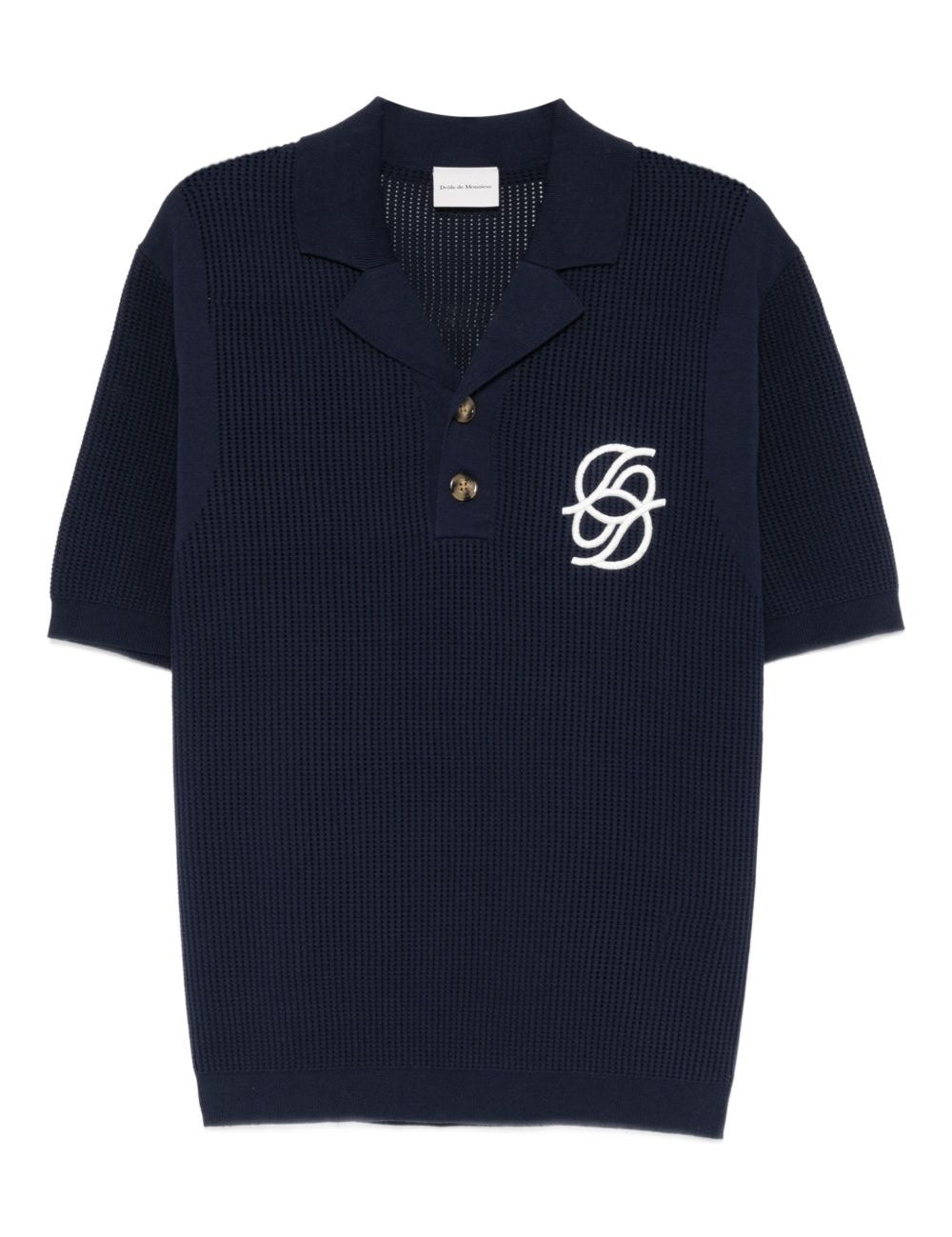 Polo Maille Monogramme in blu Drole de monsieur - uomo 