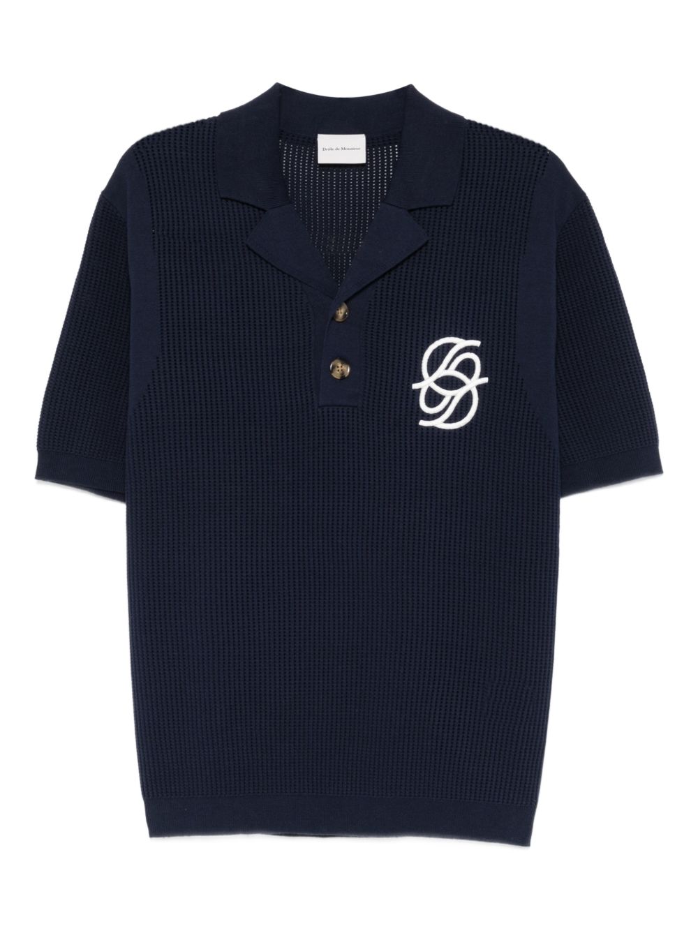 Polo Maille Monogramme in blu Drole de monsieur - uomo 
