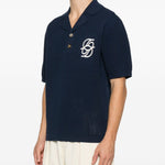 Polo Maille Monogramme in blu Drole de monsieur - uomo 