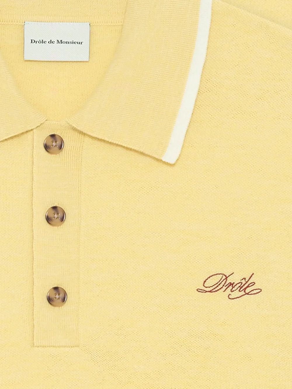 Polo con colletto ricamato in giallo Drole de monsieur - uomo 
