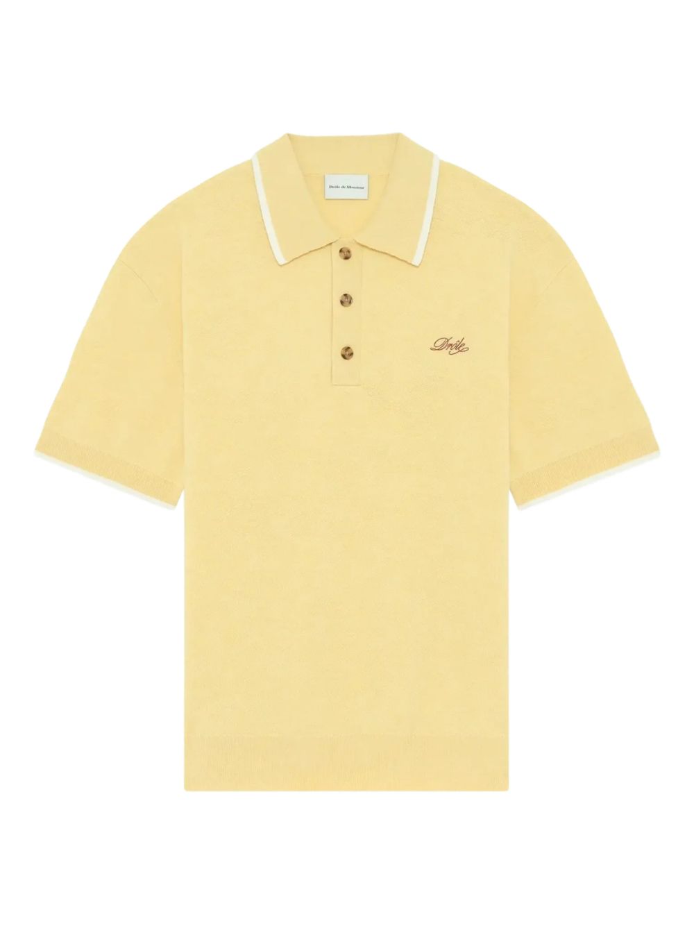 Polo con colletto ricamato in giallo Drole de monsieur - uomo 