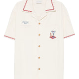 Camicia ricamata con taschino in bianco DROLE DE MONSIEUR - uomo 