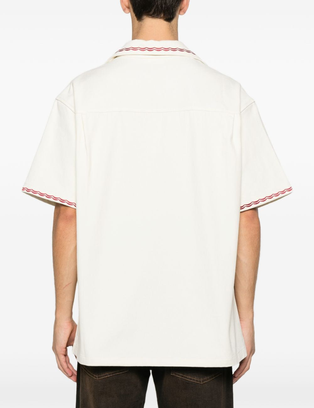 Camicia ricamata con taschino in bianco DROLE DE MONSIEUR - uomo 