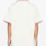 Camicia ricamata con taschino in bianco DROLE DE MONSIEUR - uomo 