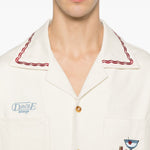 Camicia ricamata con taschino in bianco DROLE DE MONSIEUR - uomo 