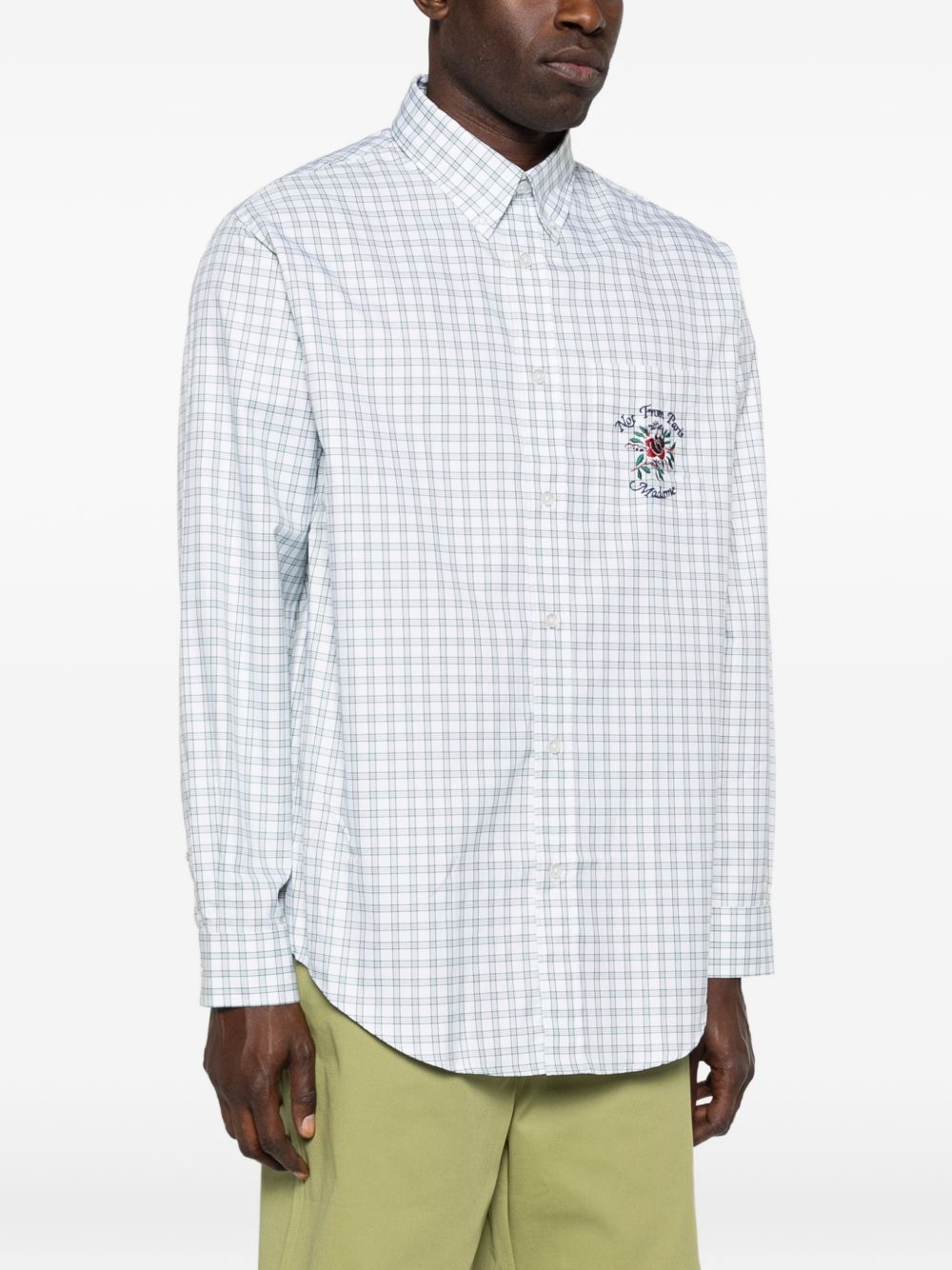 Camicia a quadri con logo ricamato multicolor DROLE DE MONSIEUR - uomo 
