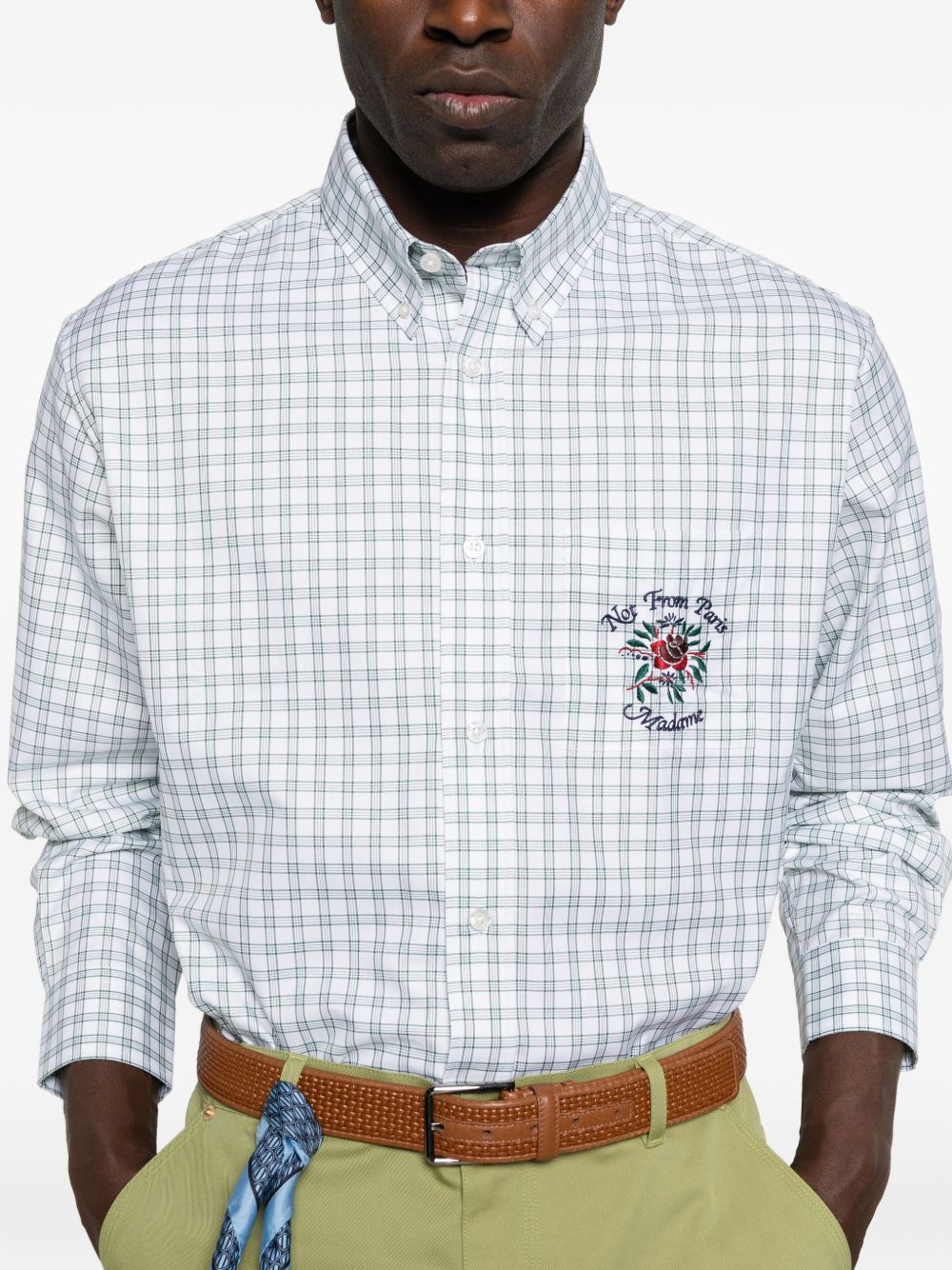 Camicia a quadri con logo ricamato multicolor DROLE DE MONSIEUR - uomo 