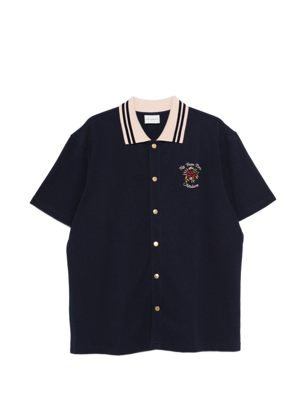 Camicia con colletto polo a contrasto in blu DROLE DE MONSIEUR - uomo 