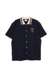 Camicia con colletto polo a contrasto in blu DROLE DE MONSIEUR - uomo