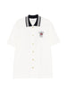 DROLE DE MONSIEUR - Men's contrasting white polo collar shirt