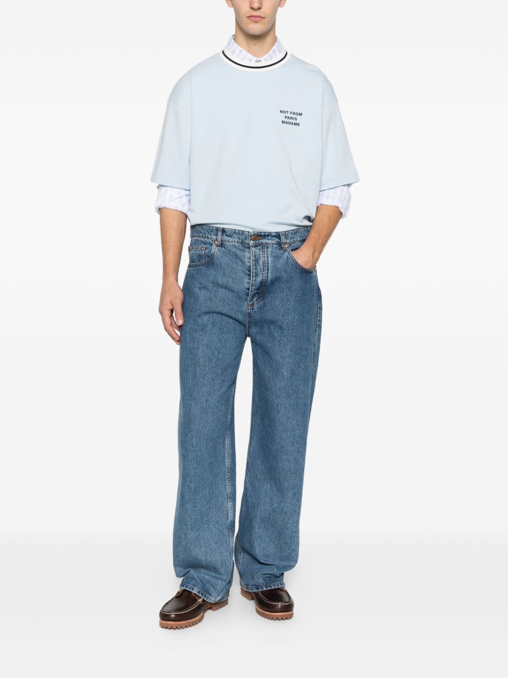 T-shirt girocollo in azzurro Drole de monsieur - uomo 