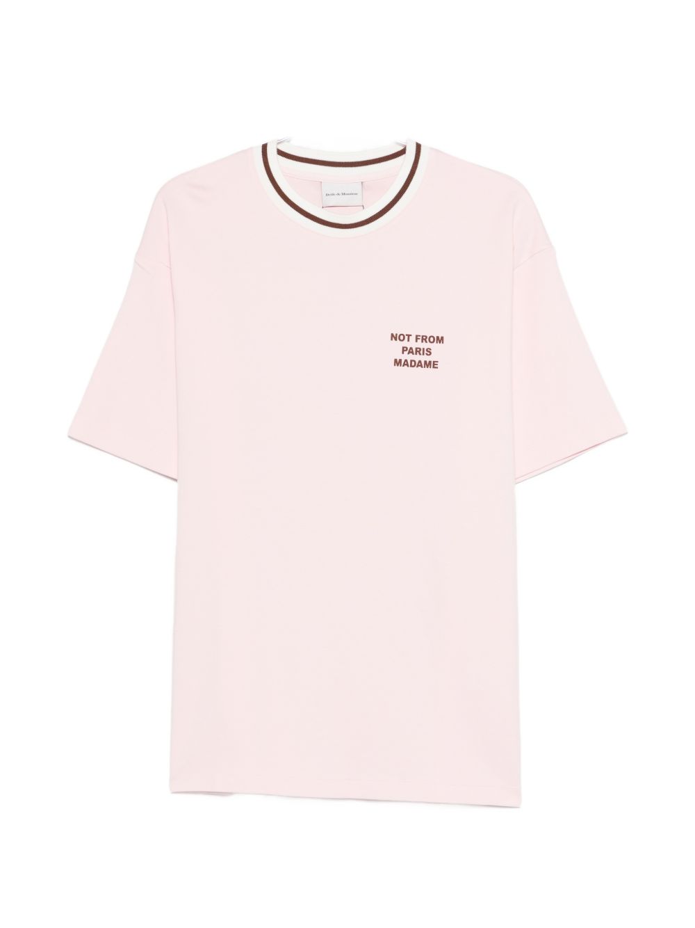 T-shirt con bordi a coste in bianco Drole de monsieur - uomo 