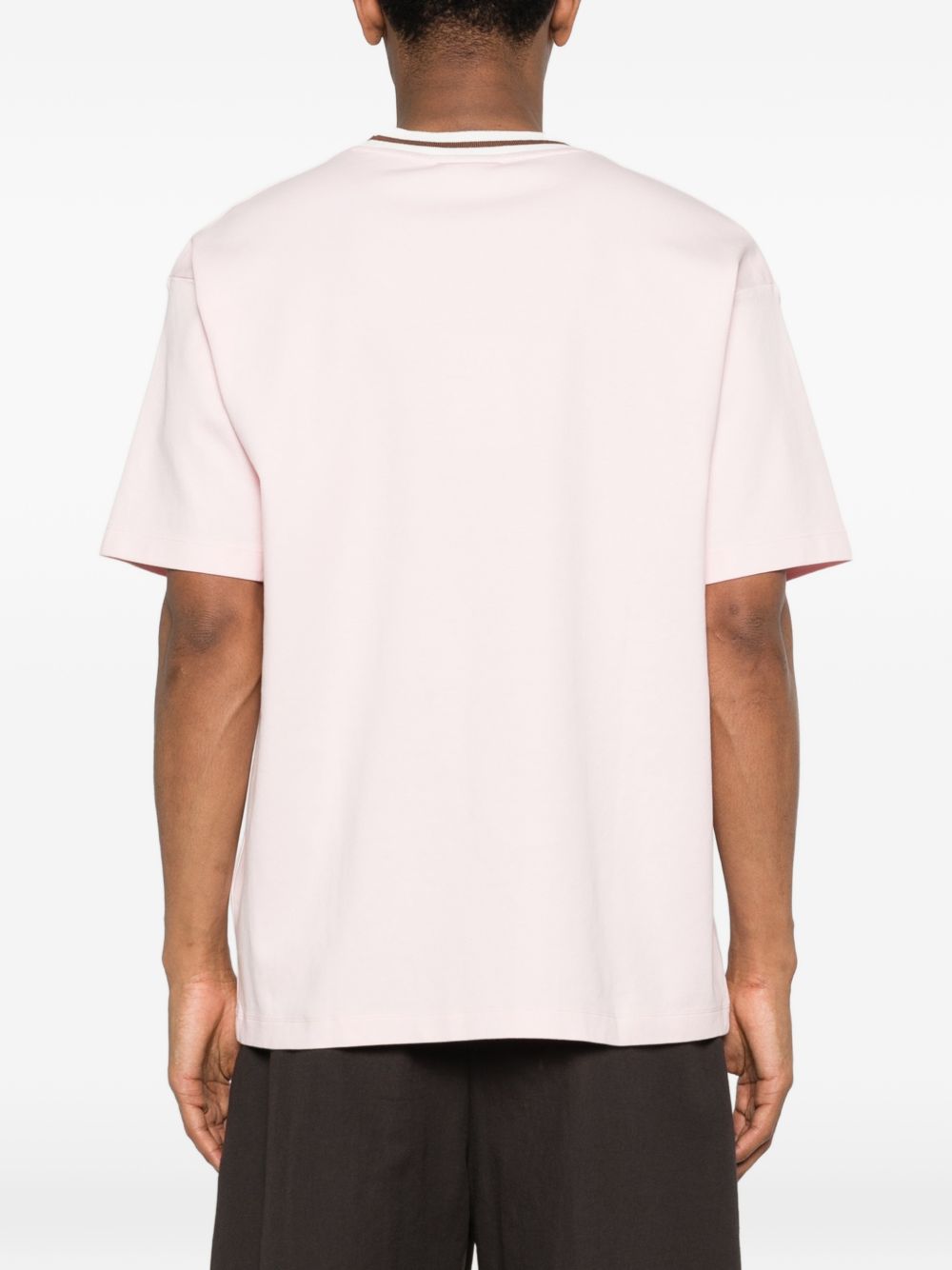 T-shirt con bordi a coste in bianco Drole de monsieur - uomo 