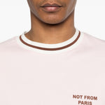 T-shirt con bordi a coste in bianco Drole de monsieur - uomo 