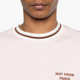 T-shirt con bordi a coste in bianco Drole de monsieur - uomo 