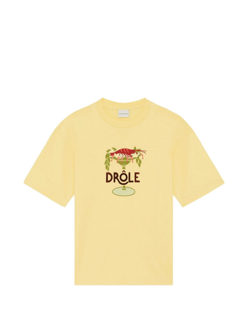 T-shirt Lobster Cup con ricamo in giallo Drole de monsieur - uomo 