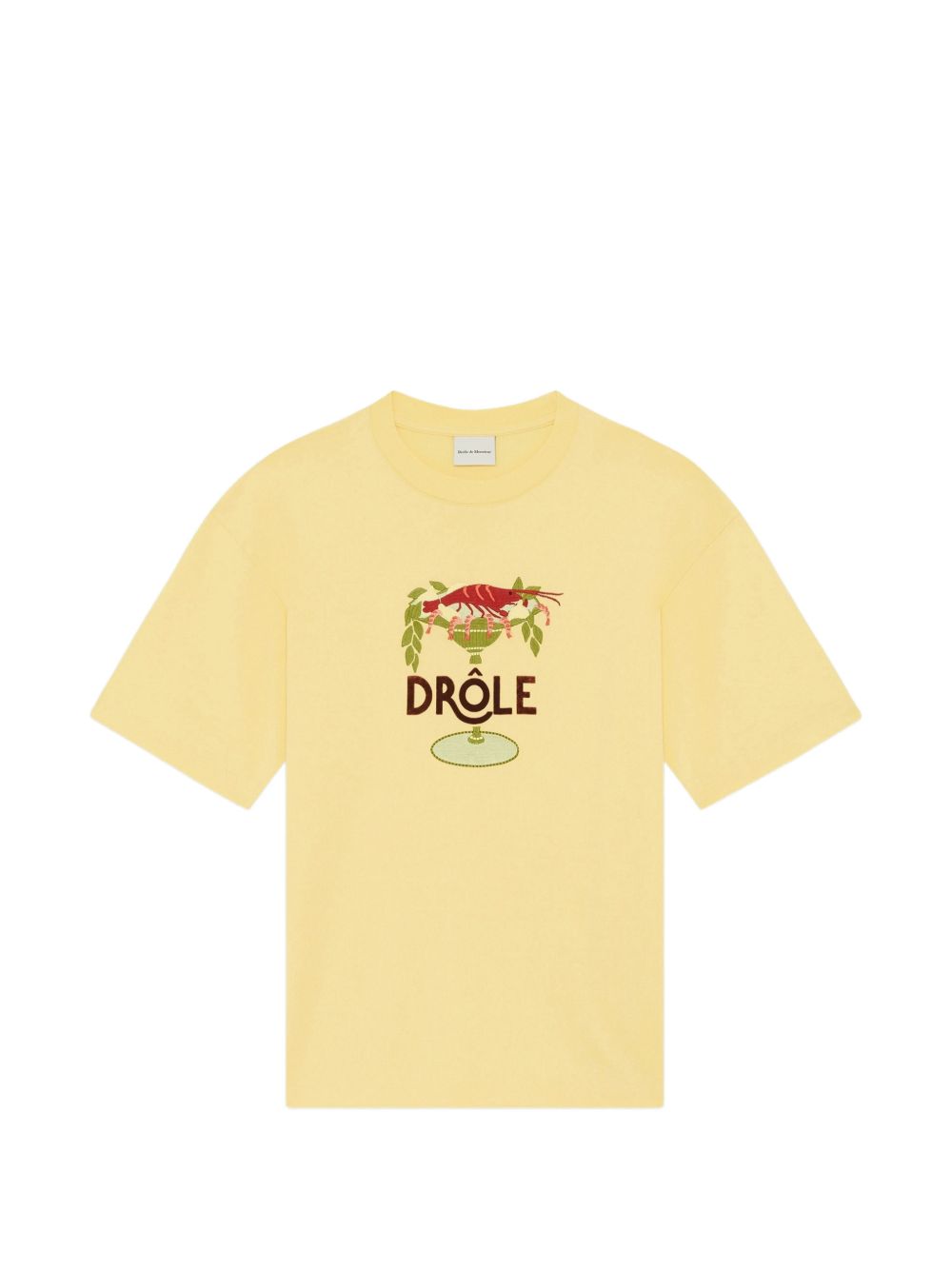 T-shirt Lobster Cup con ricamo in giallo Drole de monsieur - uomo 