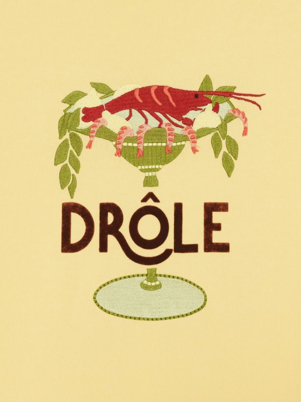 T-shirt Lobster Cup con ricamo in giallo Drole de monsieur - uomo 